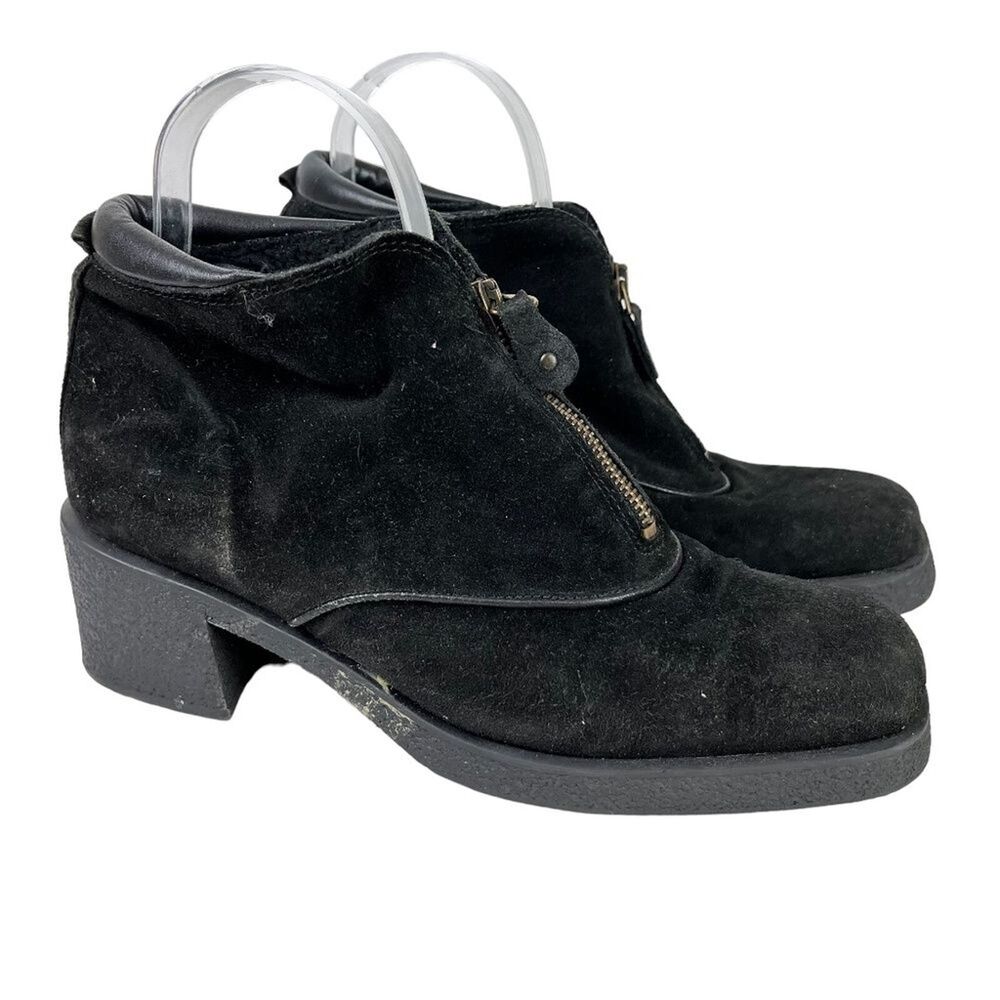 AQUA TALIA AQUATALIA Block Heel Suede Leather Boots Booties Casual Shoes sz 9.5